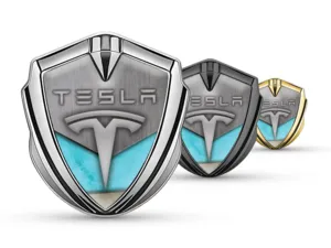 Tesla Emblema Metal Insignia Actual Acabado Excelso Tacto